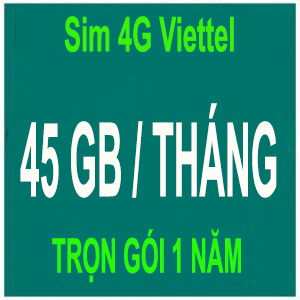 Sim 4G Viettel 45 GB/tháng Dung Lượng Tốc Độ Cao, Trọn Gói 1 Năm