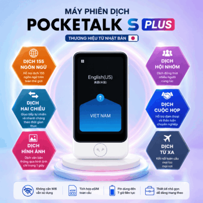 Máy Phiên Dịch VTalk Go Pro 2026 – Máy Phiên Dịch Mang Thương Hiệu Việt Nam Được Tích Hợp Esim Dùng Toàn Cầu