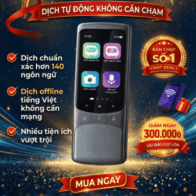 Máy Phiên Dịch VTalk Go Pro 2026 – Máy Phiên Dịch Mang Thương Hiệu Việt Nam Được Tích Hợp Esim Dùng Toàn Cầu