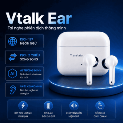 Máy Phiên Dịch VTalk Go Pro 2026 – Máy Phiên Dịch Mang Thương Hiệu Việt Nam Được Tích Hợp Esim Dùng Toàn Cầu
