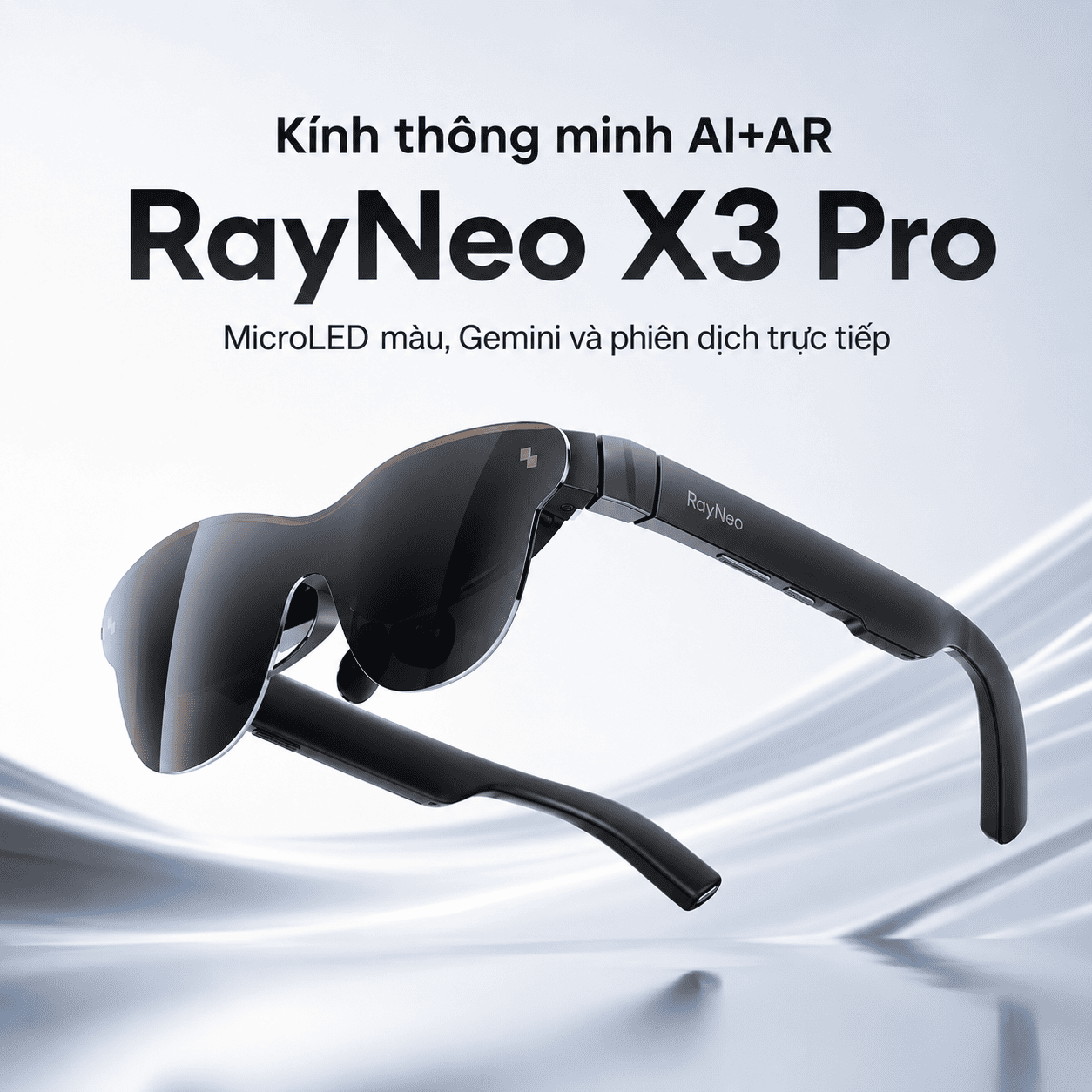 Kính thông minh AI+AR RayNeo X3 Pro – MicroLED màu, Gemini và phiên dịch trực tiếp Kính thông minh AI+AR RayNeo X3 Pro – MicroLED màu, Gemini và phiên dịch trực tiếp