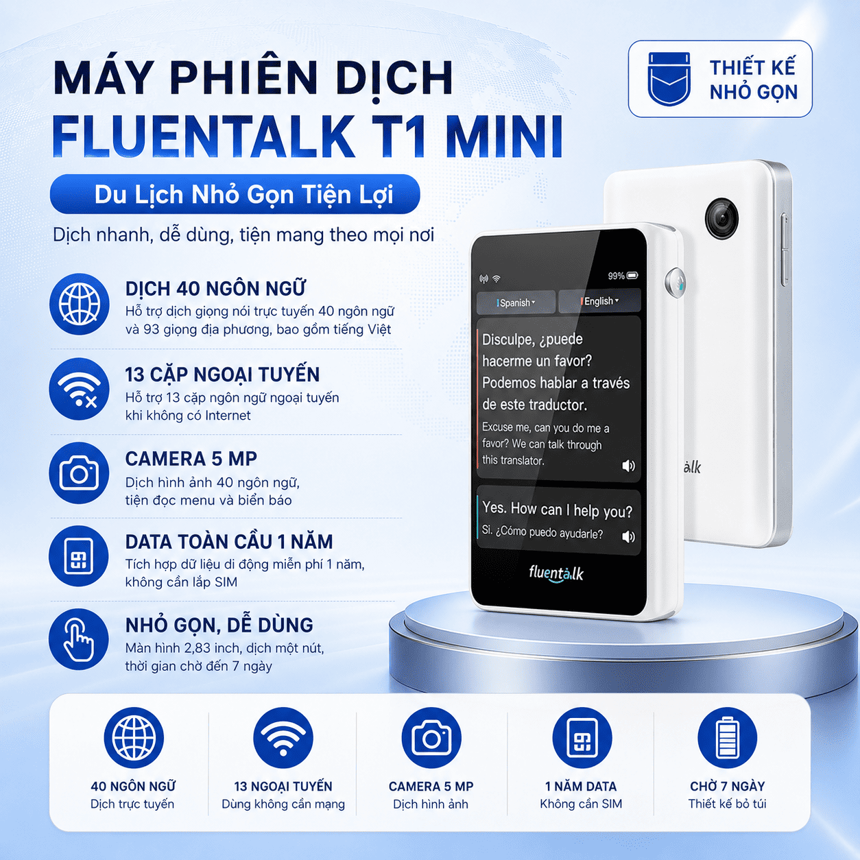 Máy Phiên Dịch Fluentalk T1 Mini 2026 – Dịch 40 Ngôn Ngữ Nhỏ Gọn Thông Minh Máy Phiên Dịch Fluentalk T1 Mini 2026 – Dịch 40 Ngôn Ngữ Nhỏ Gọn Thông Minh