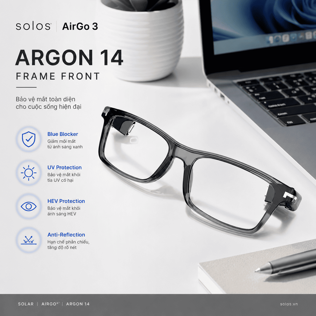 Mặt gọng Solos AirGo 3 Argon 14