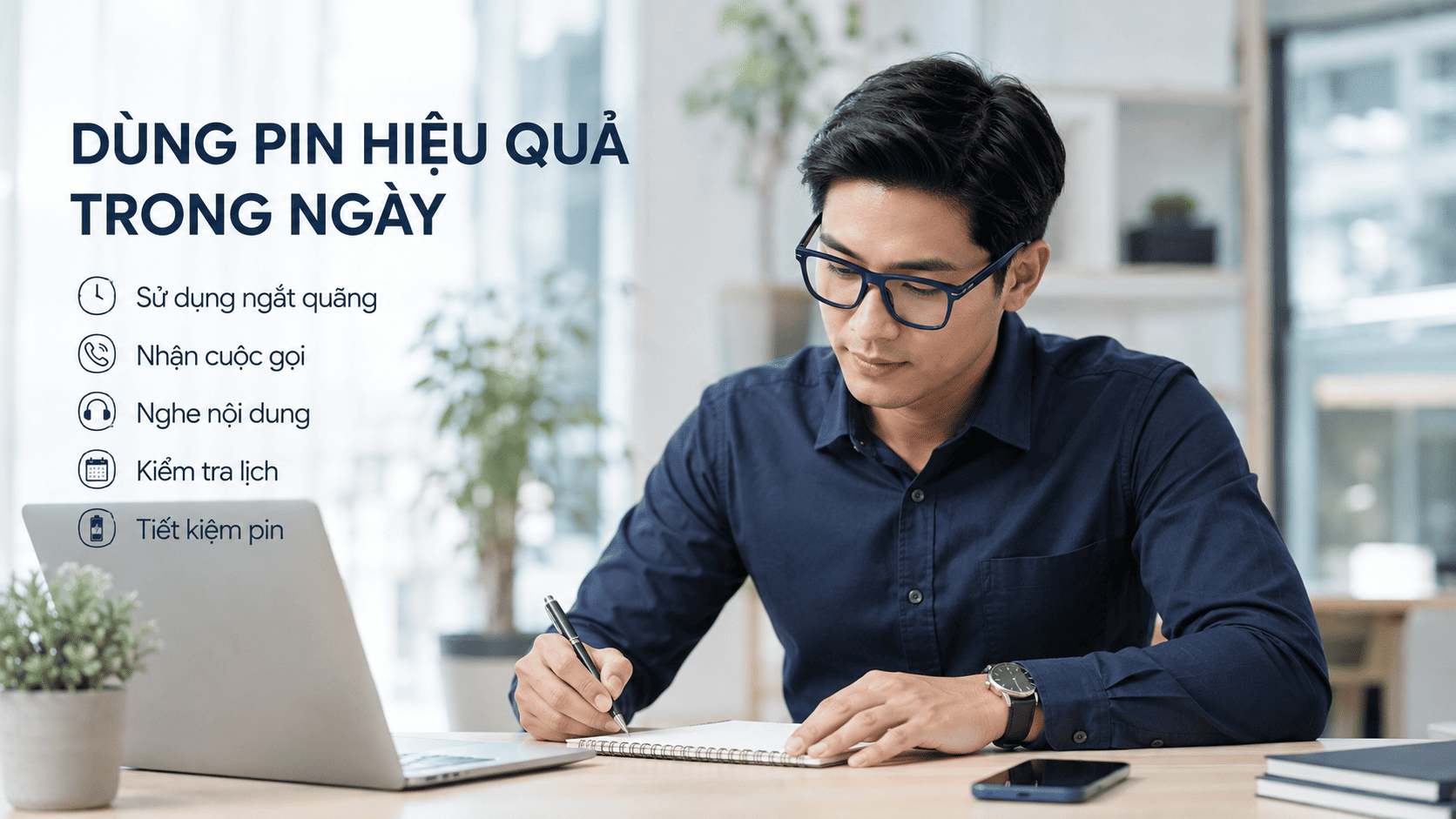 pin kính AI dùng được bao lâu