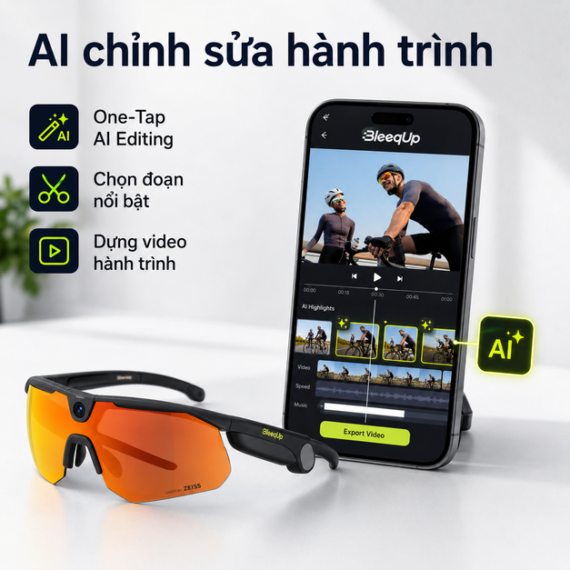 BleeqUp Ranger AI Sports Camera Glasses