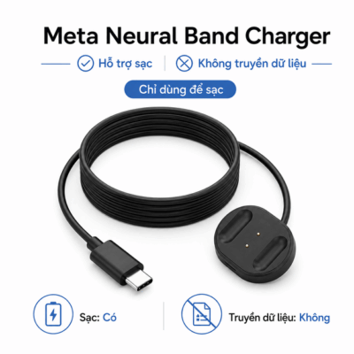 Bộ sạc Meta Neural Band Charger – Sạc chuyên dụng và kết nối USB-C gọn nhẹ