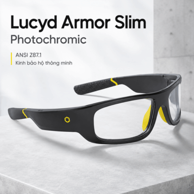 Kính bảo hộ thông minh Lucyd Armor Slim Photochromic – Tròng đổi màu và bảo hộ ANSI Z87.1