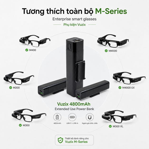 Vuzix 4800mAh Extended Use Power Bank