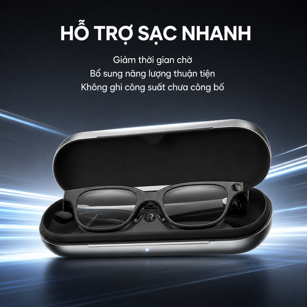Hộp sạc Rokid AI Glasses Style Charging Case – 3150mAh và hơn 10 lần sạc
