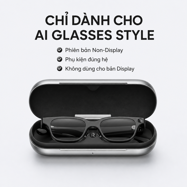 Hộp sạc Rokid AI Glasses Style Charging Case – 3150mAh và hơn 10 lần sạc