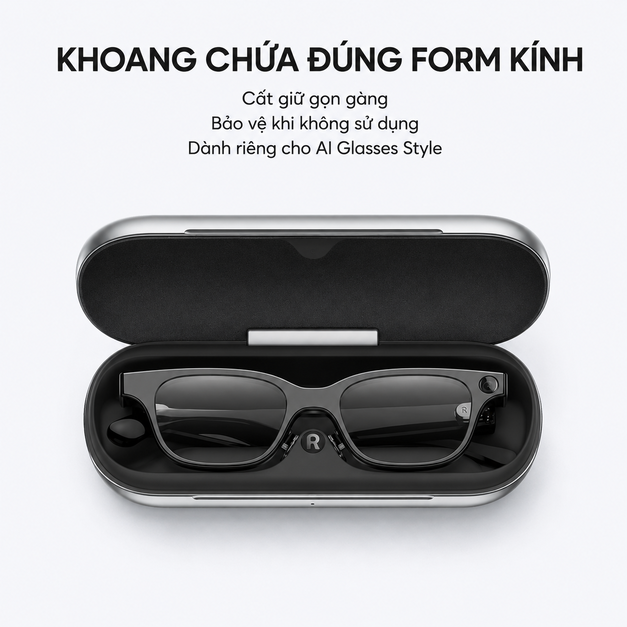 Hộp sạc Rokid AI Glasses Style Charging Case – 3150mAh và hơn 10 lần sạc