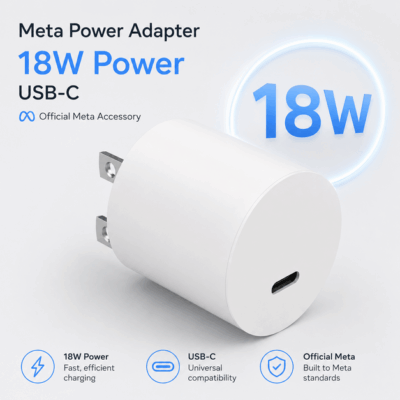 Củ sạc Meta Power Adapter 18W USB-C – Nguồn sạc gọn nhẹ cho kính AI Meta