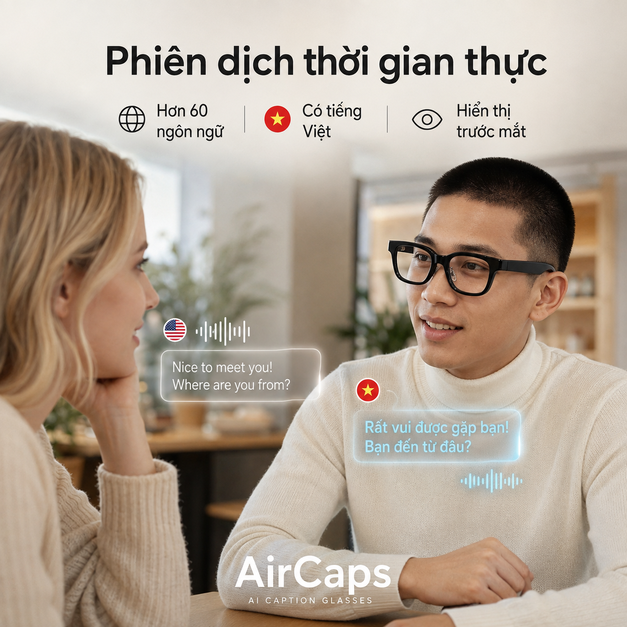 AirCaps AI Caption Glasses