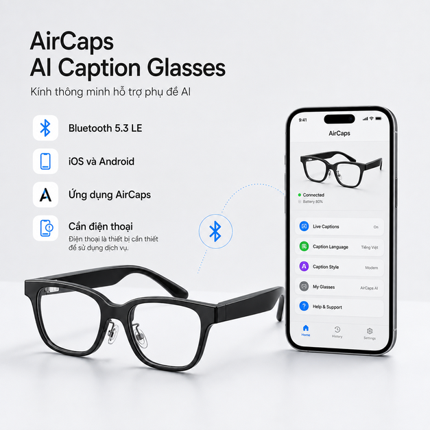 AirCaps AI Caption Glasses
