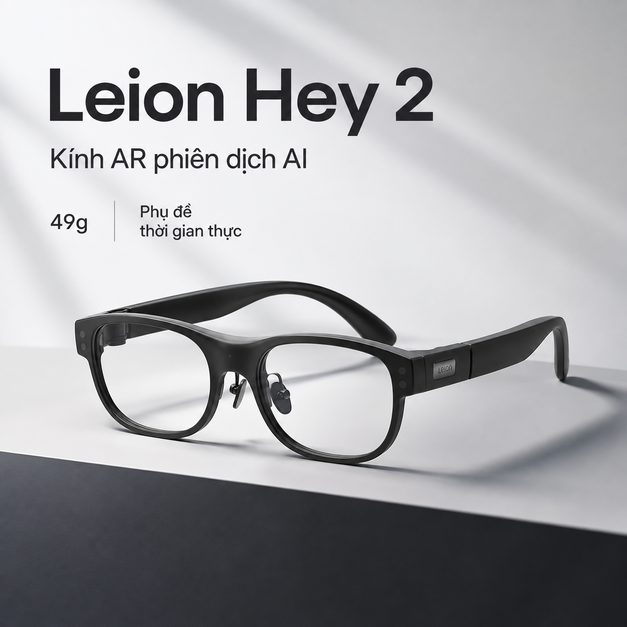 Kính AR Leion Hey2 – Phiên dịch AI và phụ đề thời gian thực Kính AR Leion Hey2 – Phiên dịch AI và phụ đề thời gian thực