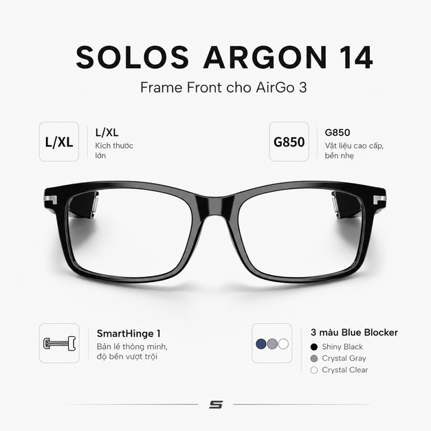 Mặt gọng Solos Argon 14 Frame Front