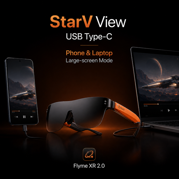 Kính AR StarV View – Màn hình OLED 188 inch và giải trí 3D sắc nét Kính AR StarV View – Màn hình OLED 188 inch và giải trí 3D sắc nét