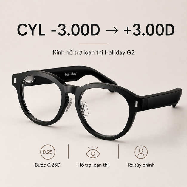 Tròng kính cận Halliday G2 Prescription (Rx) Lenses