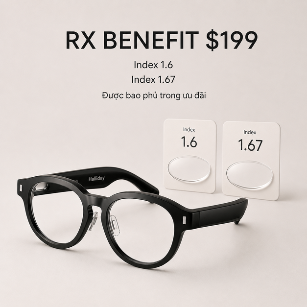 Tròng kính cận Halliday G2 Prescription (Rx) Lenses