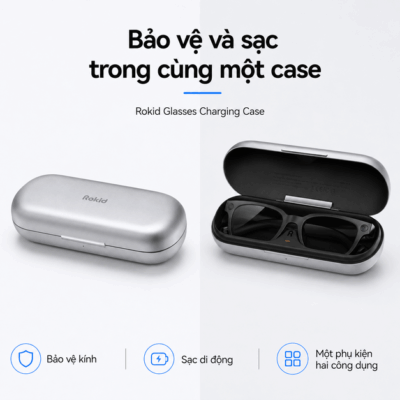 Hộp sạc Rokid Glasses Charging Case – Pin 3150mAh và sạc nhanh cho bản Display