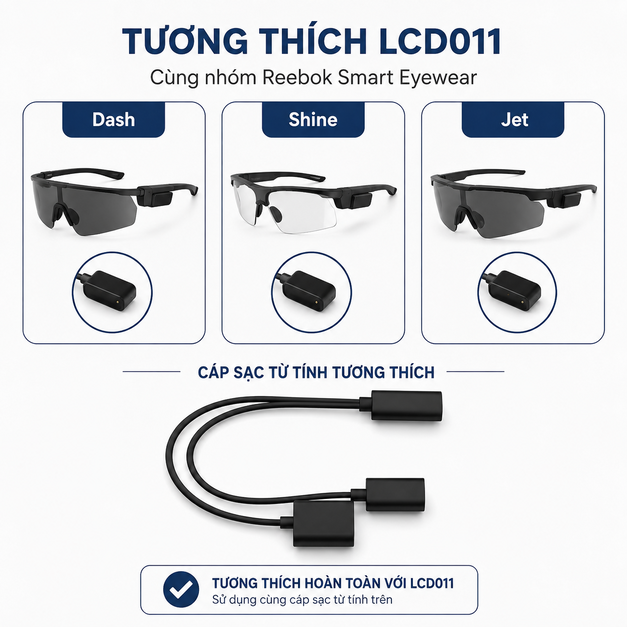 Cáp sạc từ tính USB-C Reebok Smart Eyeglasses