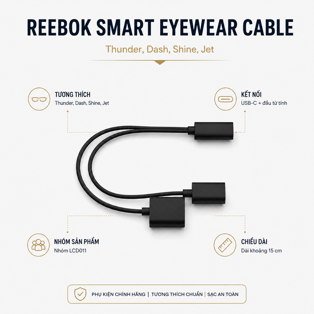 Cáp sạc từ tính USB-C Reebok Smart Eyeglasses