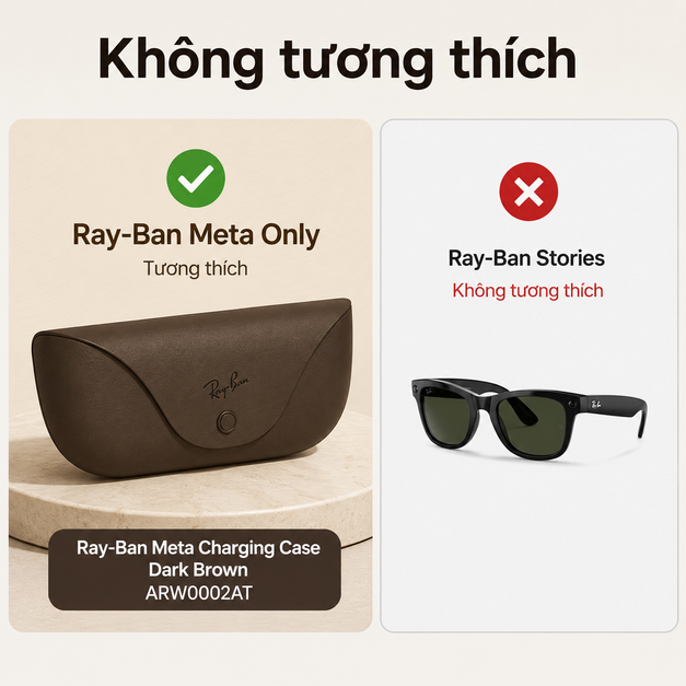 Ray-Ban Meta Charging Case - Dark Brown