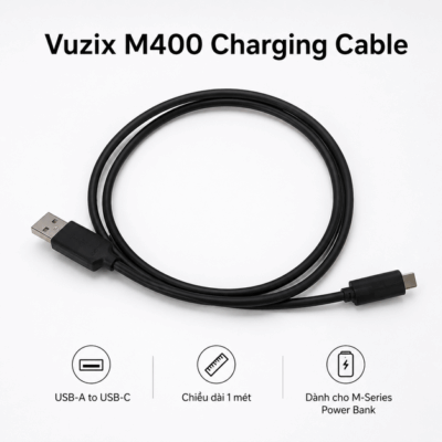 Cáp sạc Vuzix M400 USB-A to USB-C 1 mét – Kết nối nguồn thuận tiện và sạc pin M-Series