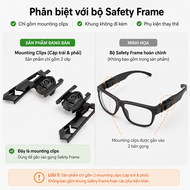 Vuzix M-Series Safety Frame Mounting Clips
