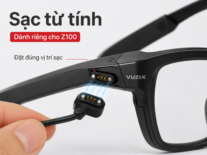 Vuzix Z100 USB-A to Magnetic Charging Cable