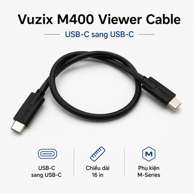Vuzix M400 USB-C to USB-C Viewer Cable 16 in