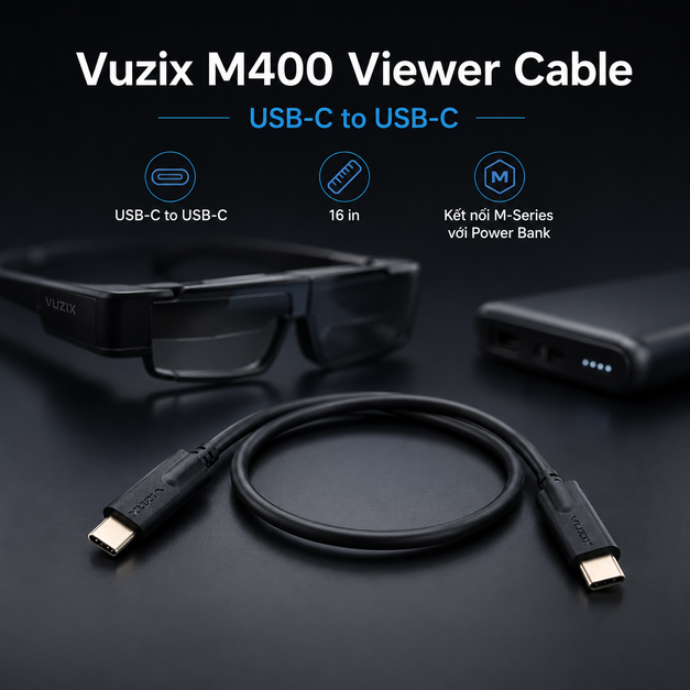 Vuzix M400 USB-C to USB-C Viewer Cable 16 in
