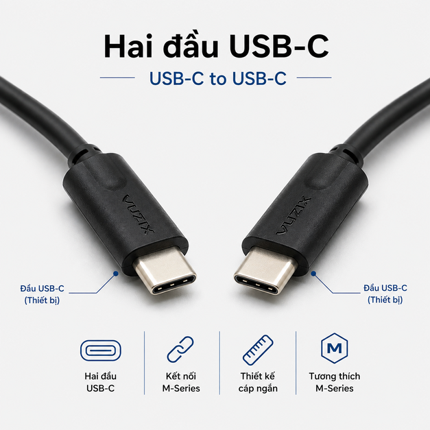 Vuzix M400 USB-C to USB-C Viewer Cable 16 in