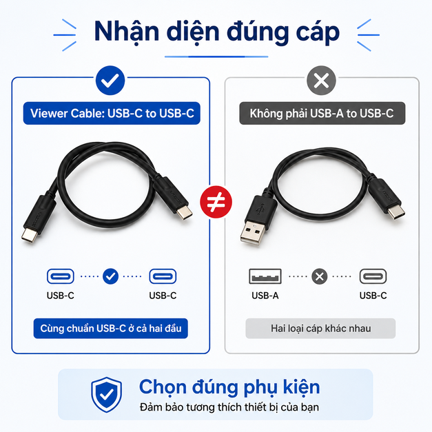 Vuzix M400 USB-C to USB-C Viewer Cable 16 in