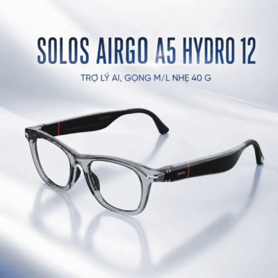 Kính thông minh Solos AirGo A5 Hydro 12 – Trợ lý AI, gọng M/L nhẹ 40g
