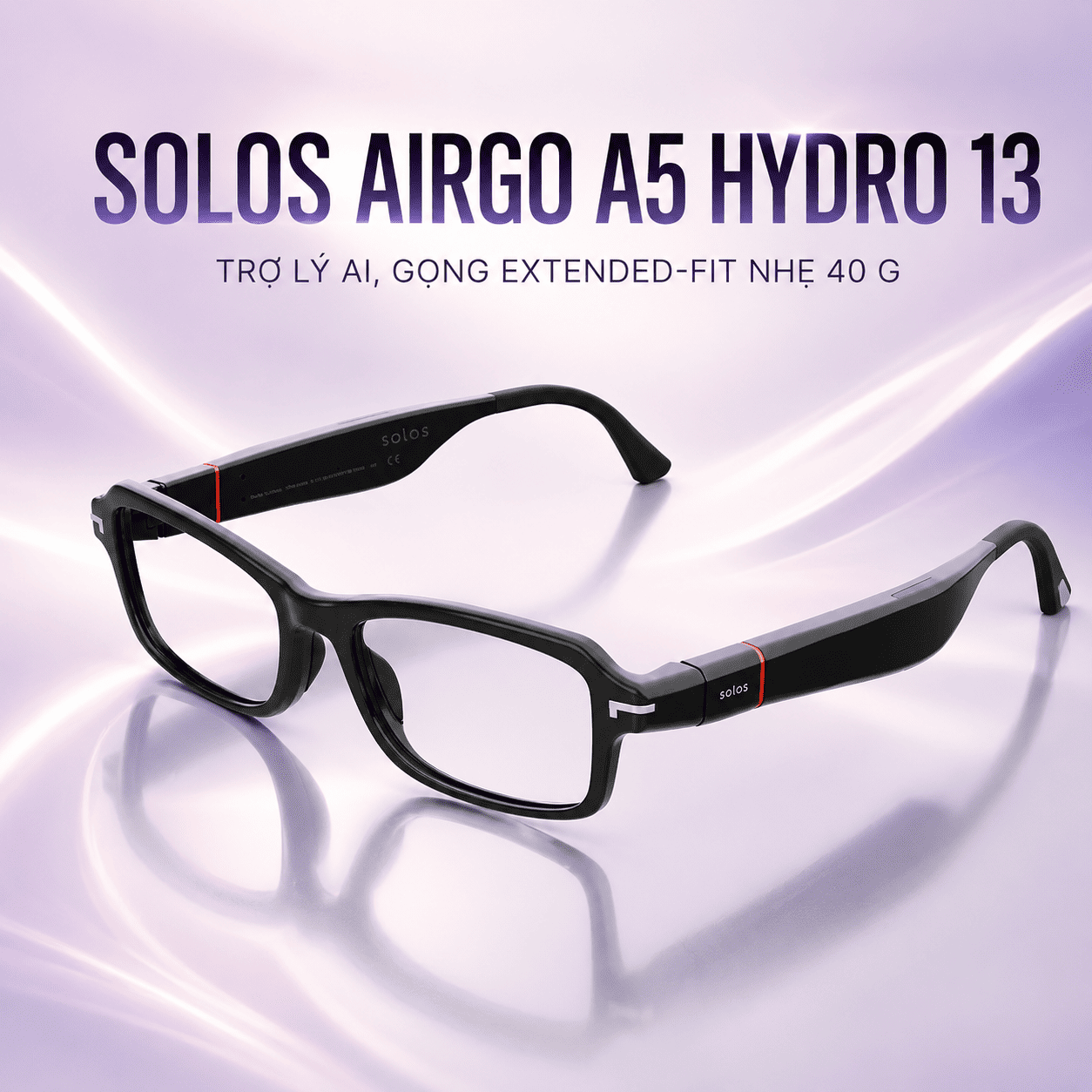 Kính thông minh Solos AirGo A5 Hydro 13 – Trợ lý AI, gọng Extended-Fit nhẹ 40 g Kính thông minh Solos AirGo A5 Hydro 13 – Trợ lý AI, gọng Extended-Fit nhẹ 40 g