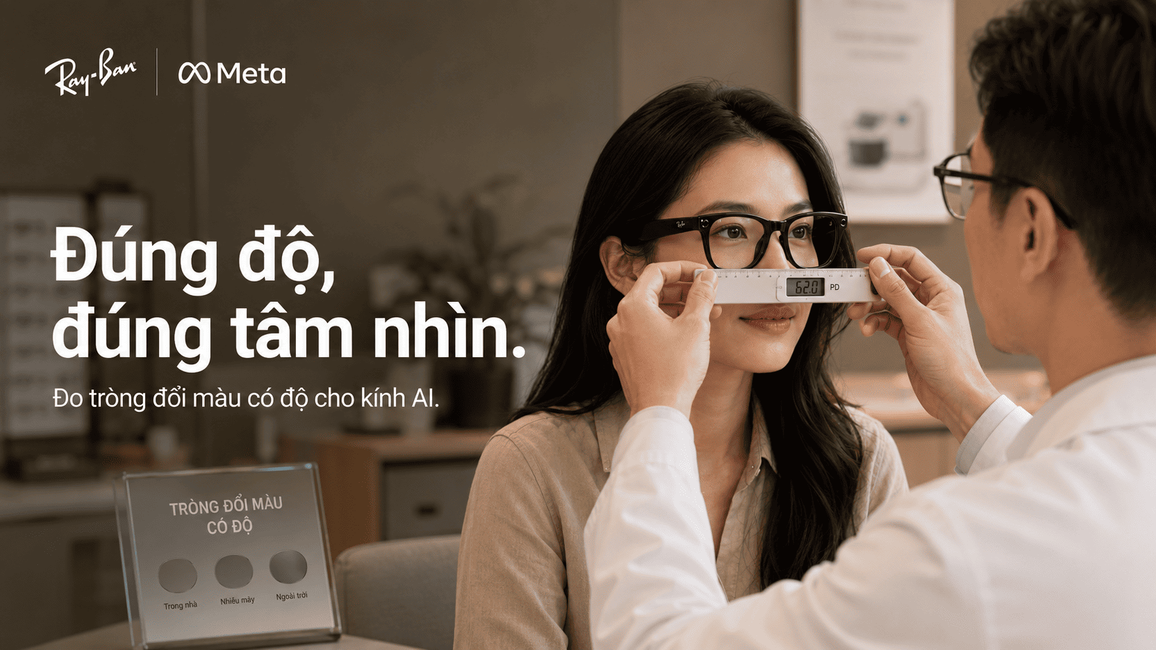 kính AI có lắp tròng đổi màu