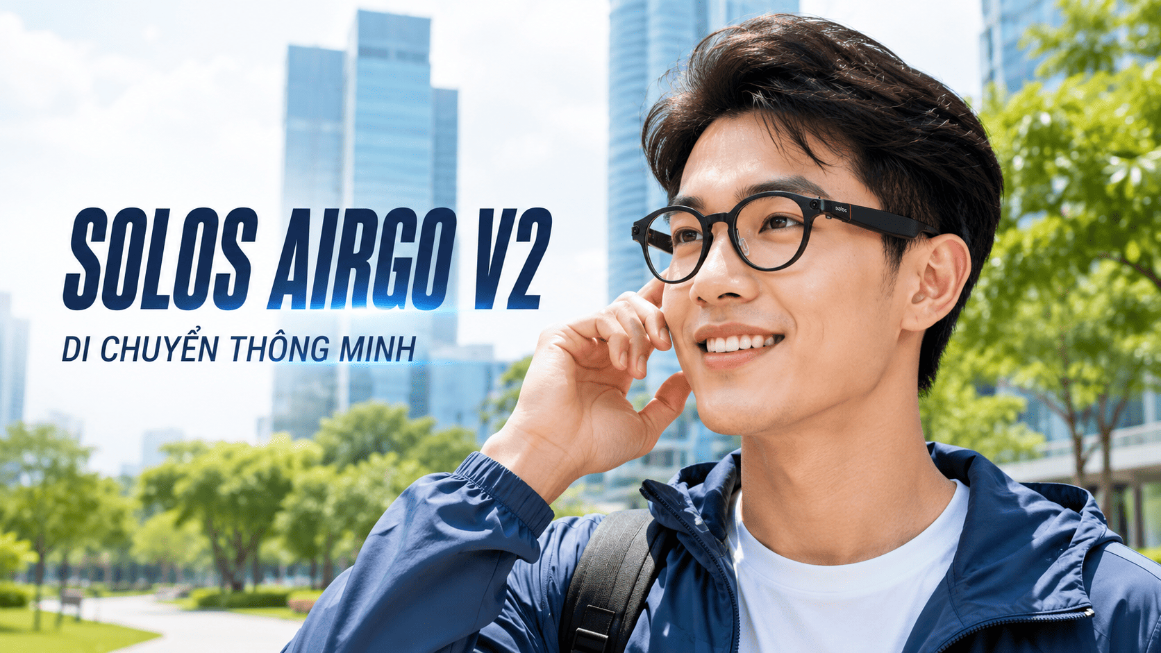 Kính thông minh Solos AirGo V2 Prime 2 – Camera 16MP, video 2K trong gọng tròn S/M
