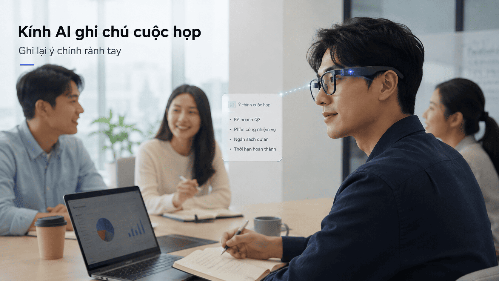kính AI ghi chú cuộc họp