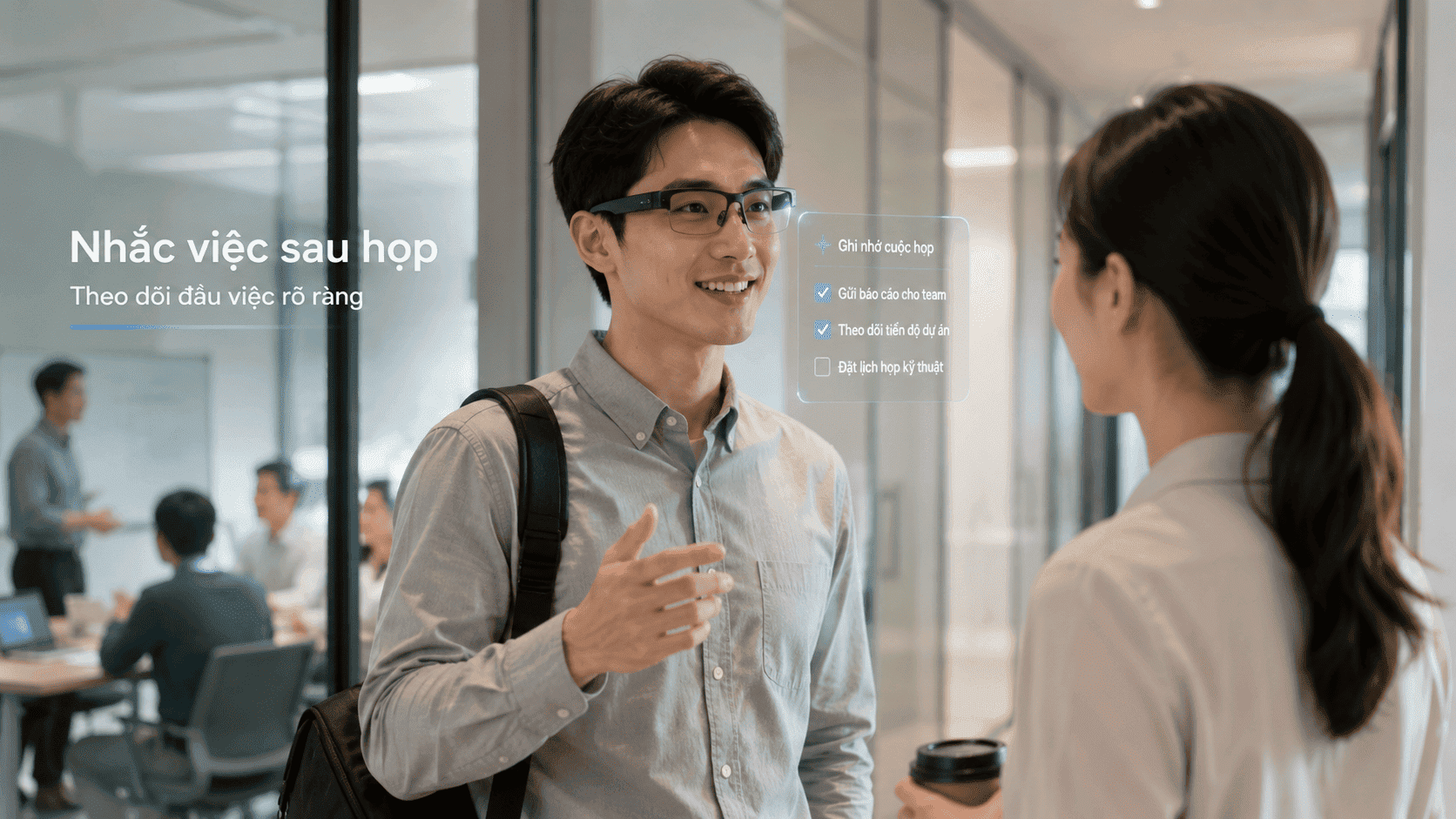 kính AI ghi chú cuộc họp