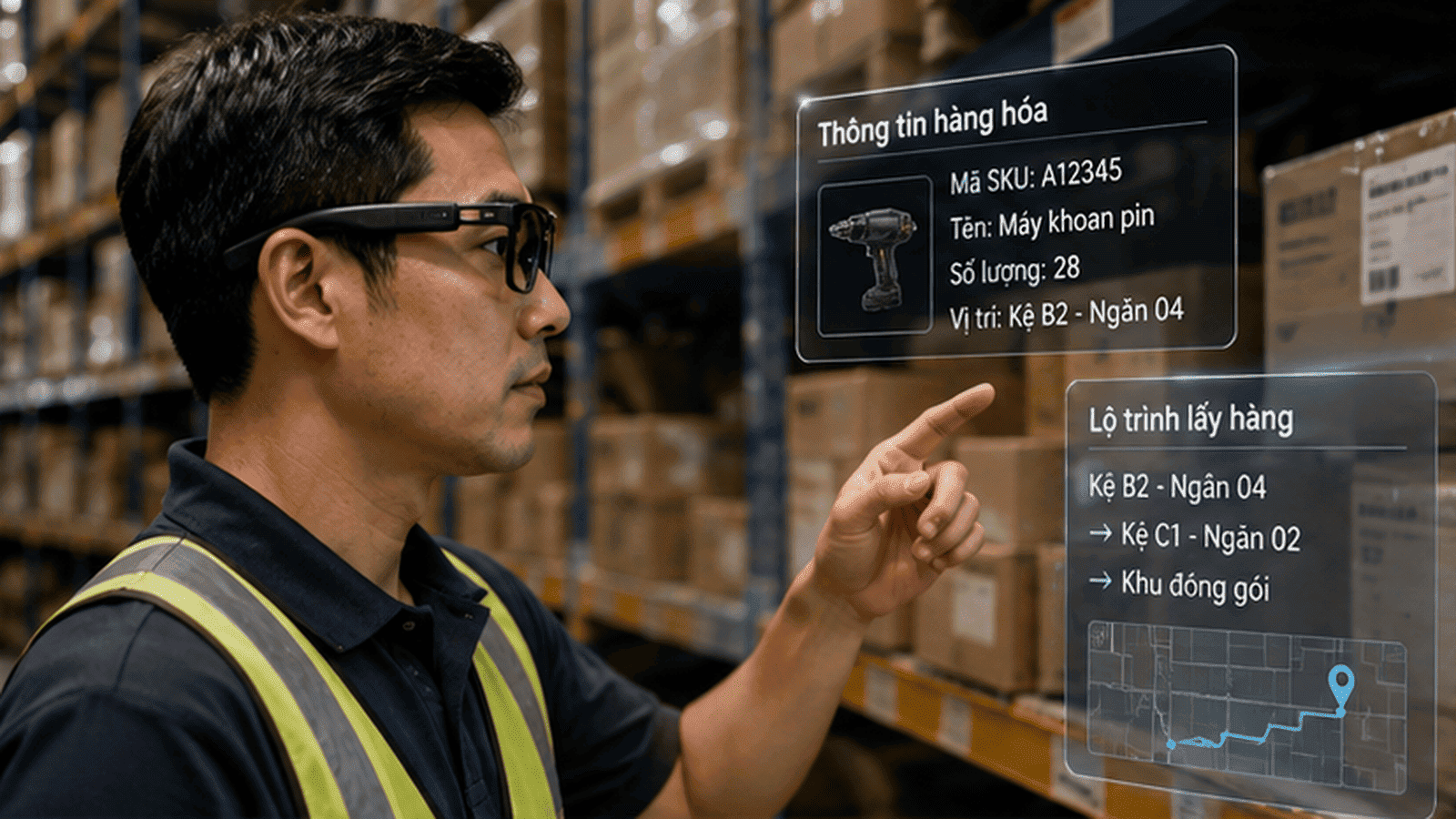 kính thông minh trong logistics