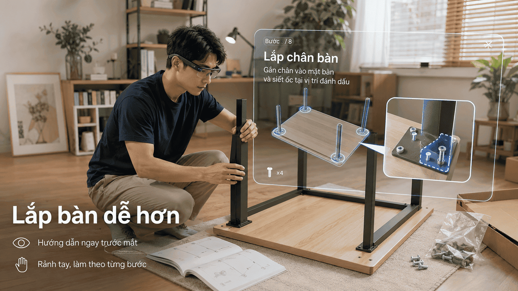 kính AR lắp ráp nội thất