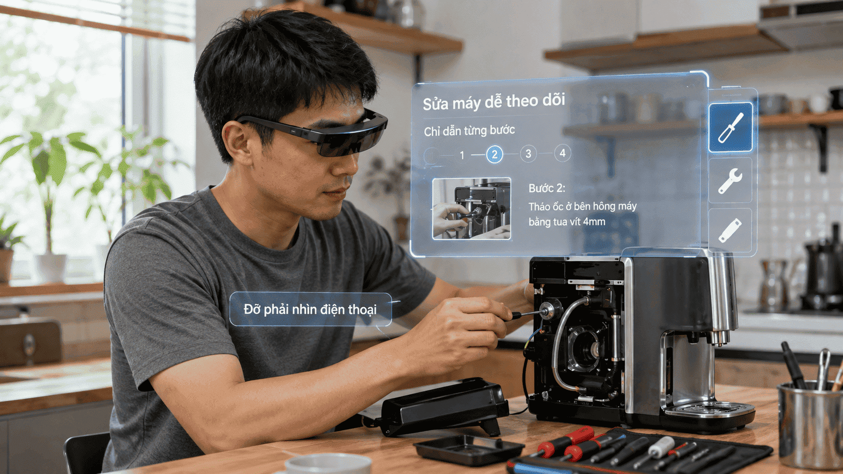 kính AR lắp ráp nội thất