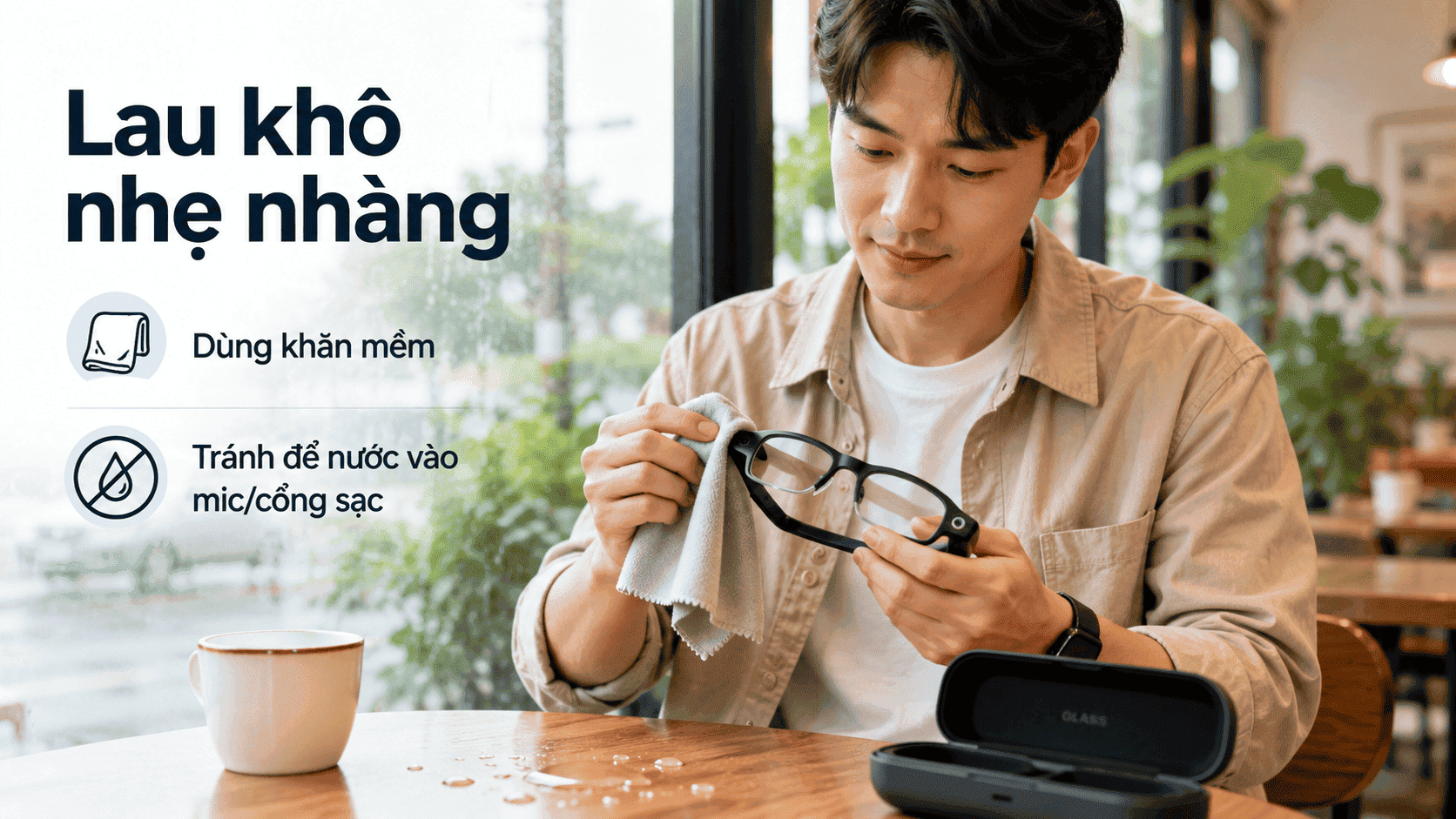 kính thông minh đi mưa