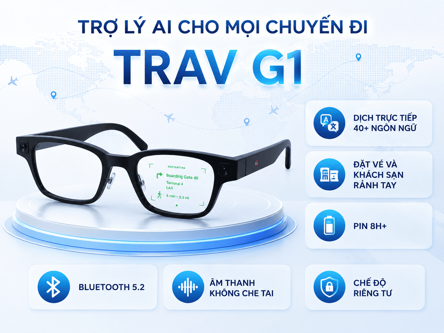 Trav G1 AI Travel Glasses