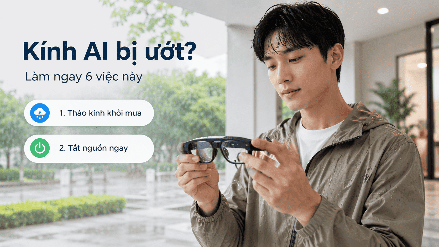 kính AI bị ướt
