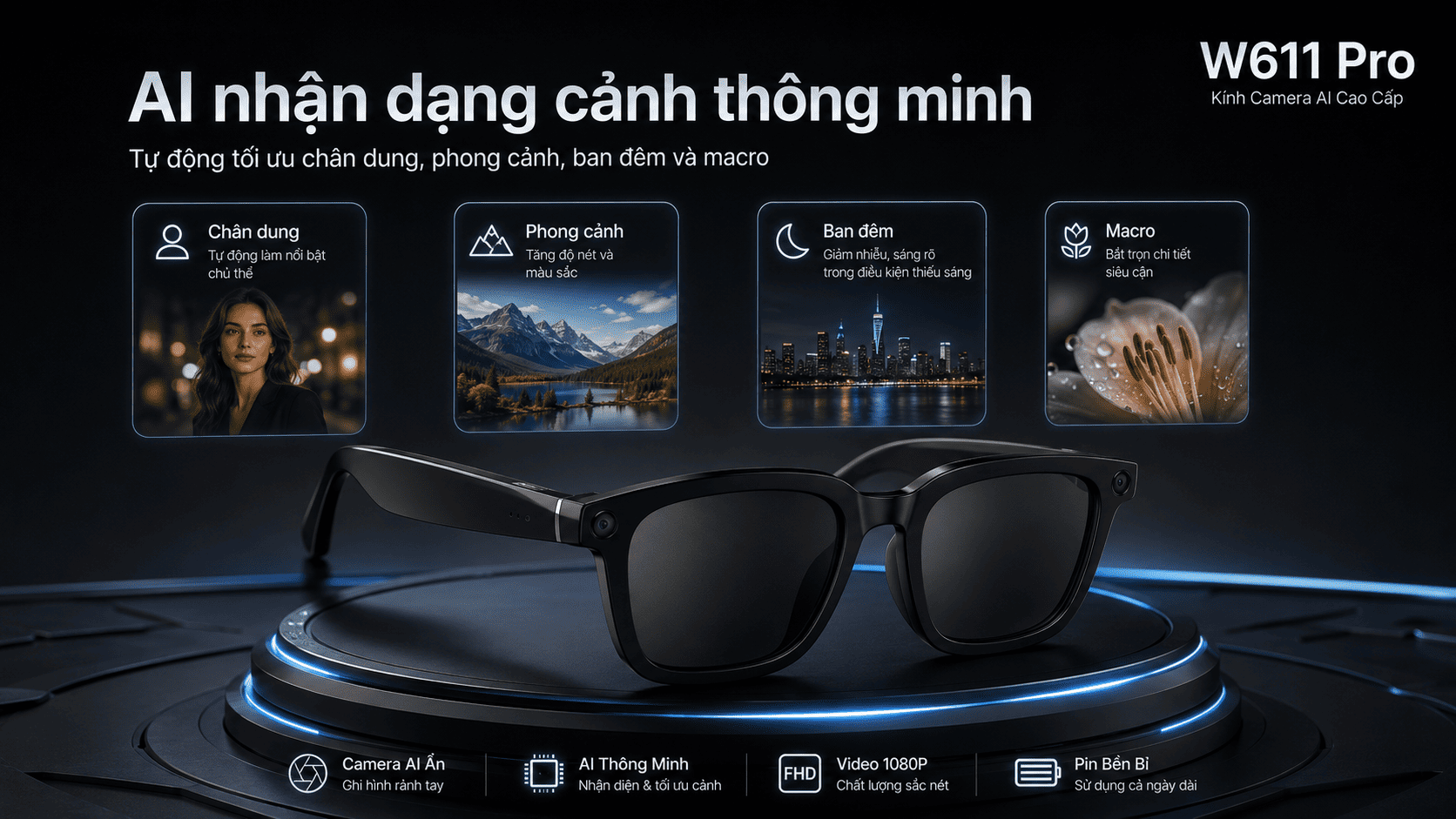 Kính camera AI Synteker W611 Pro