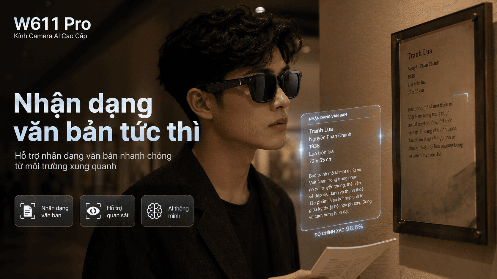 Kính camera AI Synteker W611 Pro